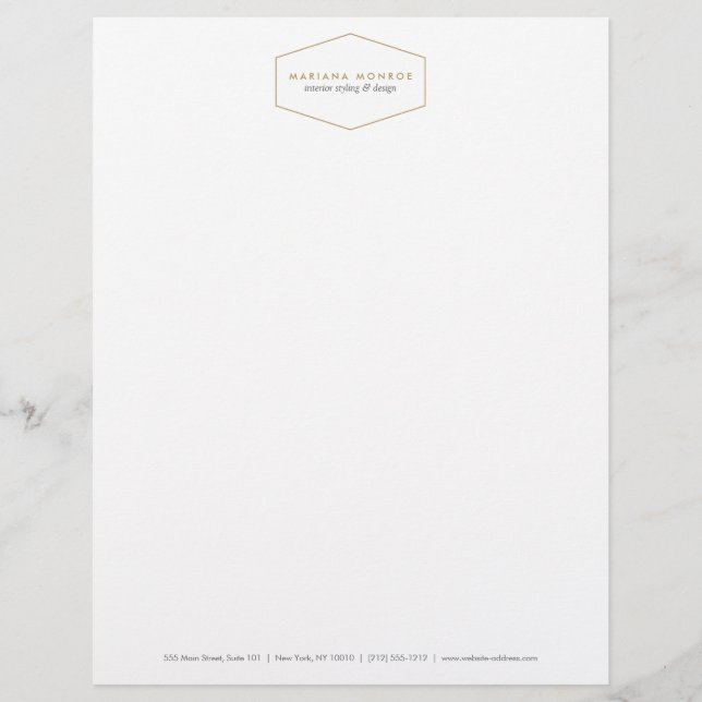 Ikat Mönster i Grått/White Designer Letterhead Brevhuvud (Framsida)