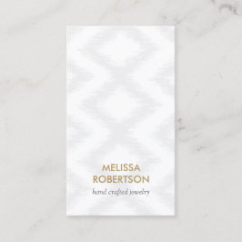 Ikat Mönster i Light Grått for Jewelry Design Visitkort