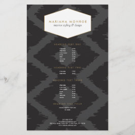 Ikat Mönster i Mörk Grått Designer Flyer