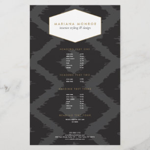 Ikat Mönster i Mörk Grått Designer Flyer