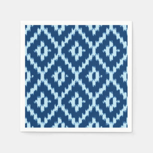 Ikat mönster - Indigo och blek isblått Pappersservett