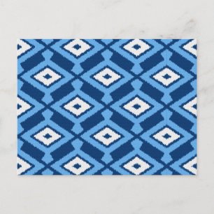 Ikat Mönster, Indigo och Denim Blue Vykort
