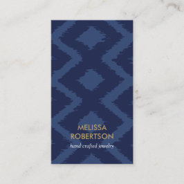 Ikat Mönster på Mörk blått för judelry Design Visitkort