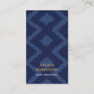 Ikat Mönster på Mörk blått för judelry Design Visitkort