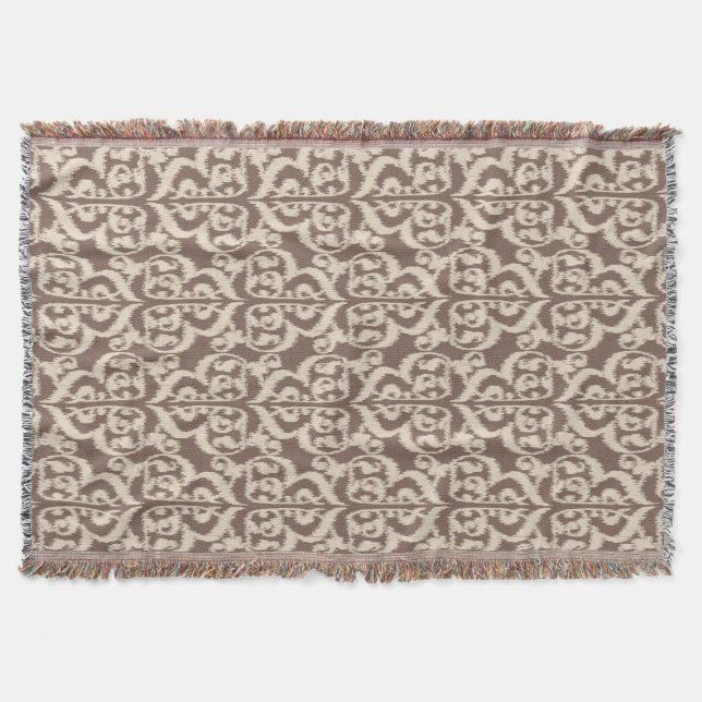 Ikat Moorish Damask - beige och taupe Filt (Framsidan)