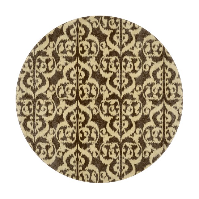 Ikat Moorish Damask - chokladbrun och tan (Framsidan)