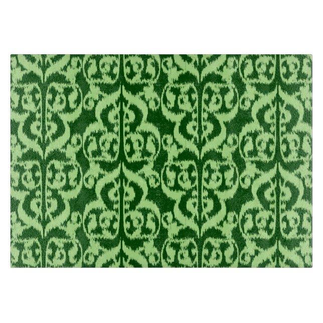 Ikat Moorish Damask - gräs och mynta grönt (Framsidan)