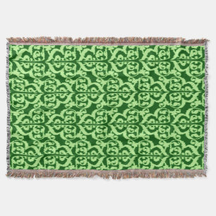 Ikat Moorish Damask - gräs och mynta grönt Mysfilt