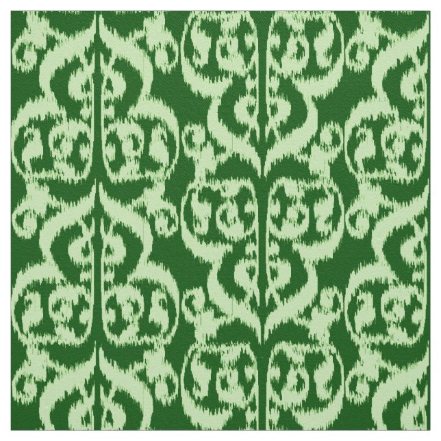 Ikat Moorish Damask - gräs och mynta grönt Tyg (Provkarta)