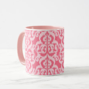 Ikat Moorish Damask - korallets rosa Mugg