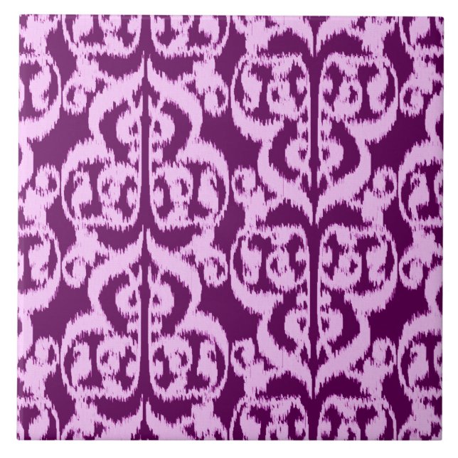 Ikat Moorish Damask - lila och orchid Kakelplatta (Framsidan)