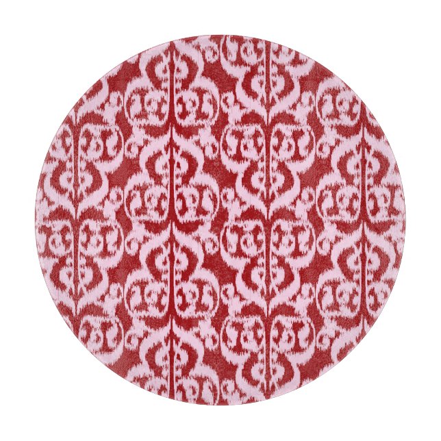 Ikat Moorish Damask - mörk röd och rosa (Framsidan)