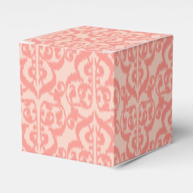 Ikat Moorish Damask - persikor och korall rosa Presentaskar (Framsidan Sidan)