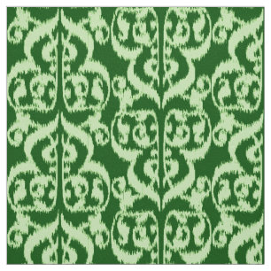 Ikat Moorishdamast - sörja och mint grönt Tyg