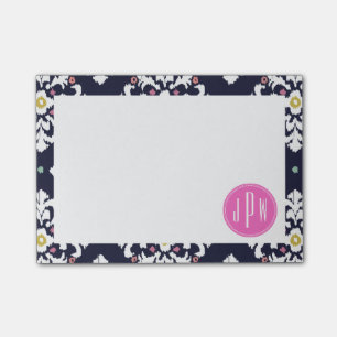 Ikat & Rosa Monogram Post-it Block