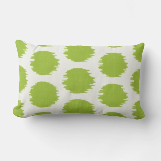 Ikat Scratch Dot, Celery Lumbar Lumbarkudde (Framsida)