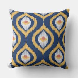 Ikat Series Ogee Blue Kudde