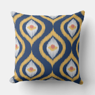 Ikat Series Ogee Blue Kudde