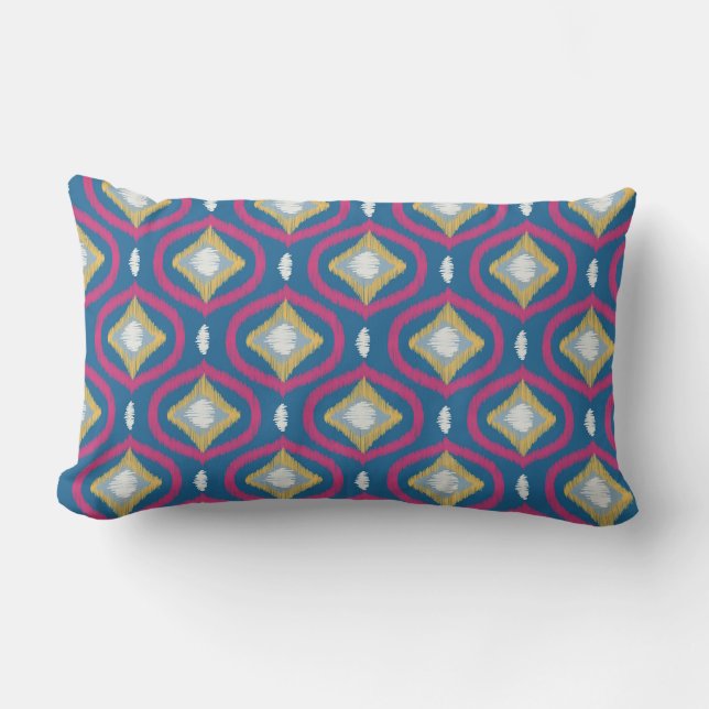 Ikat Series Ogee Light Blue Lumbarkudde (Framsida)