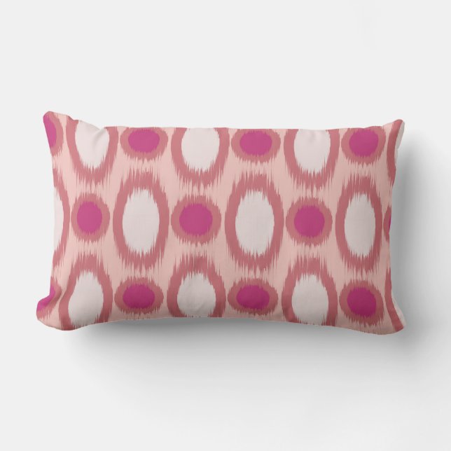 Ikat Series Rosa Two Färg Lumbarkudde (Framsida)
