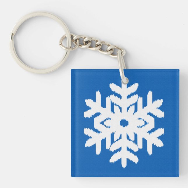 Ikat Snöflinga - Koboltblå och vit (Framsidan)