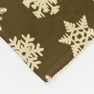 Ikat Snöflingor - Beige och Chocolate Brown Fleecefilt