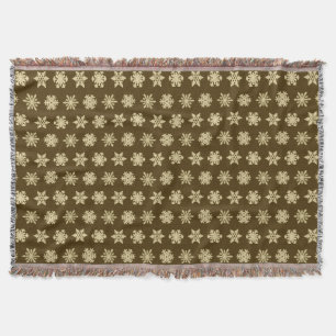 Ikat Snöflingor - Beige och Chocolate Brown Mysfilt