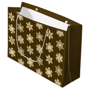 Ikat Snöflingor - Beige och Chokladbrun