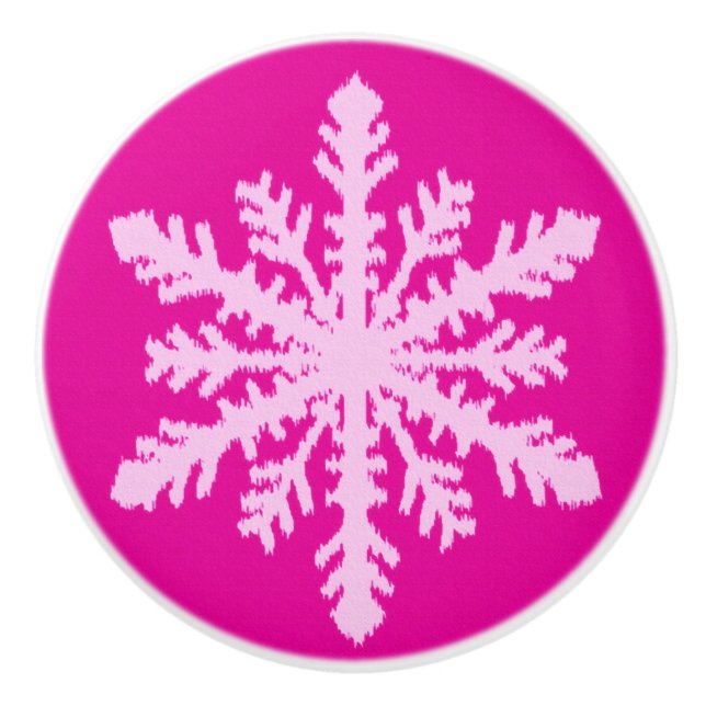 Ikat snöflingor - fuchsia- och isrosor knopp (Framsidan)