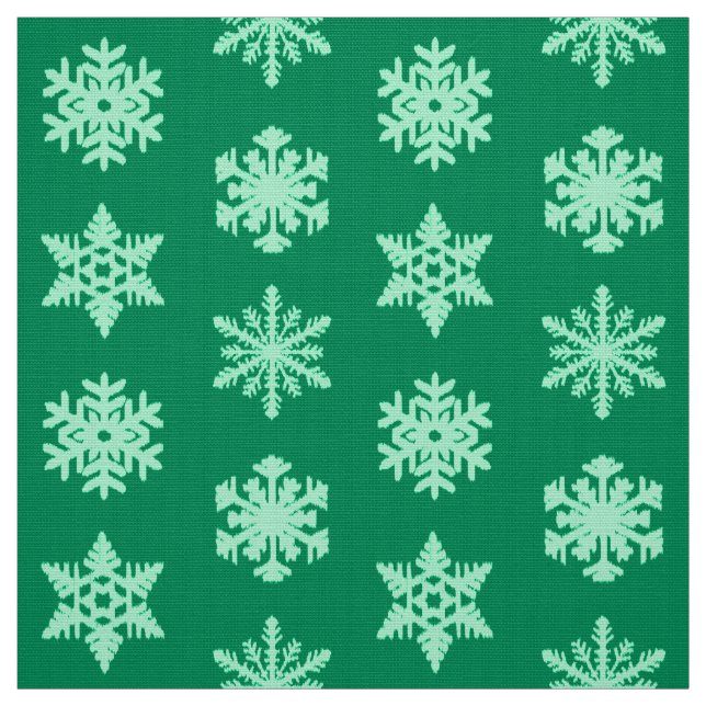 Ikat Snöflingor - Gräs och mynta grönt Tyg (Provkarta)