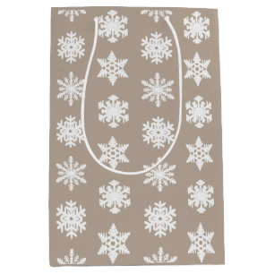 Ikat Snöflingor - Taupe tan och vit