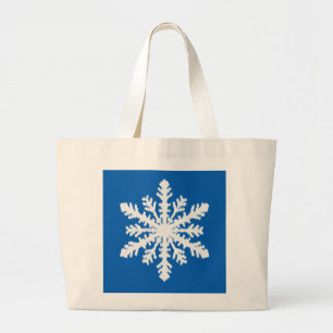 Ikat Snowflake 1 av 4 - Koboltblått och vitt Jumbo Tygkasse