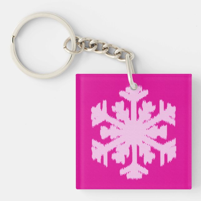 Ikat Snowflake - Fuchsia och isens rosa (Framsidan)