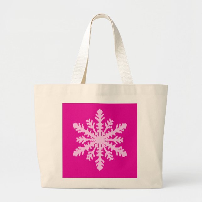 Ikat Snowflake - Fuchsia och isens rosa Jumbo Tygkasse (Framsidan)