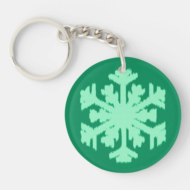 Ikat Snowflake - Gräs och mynta grönt (Framsidan)