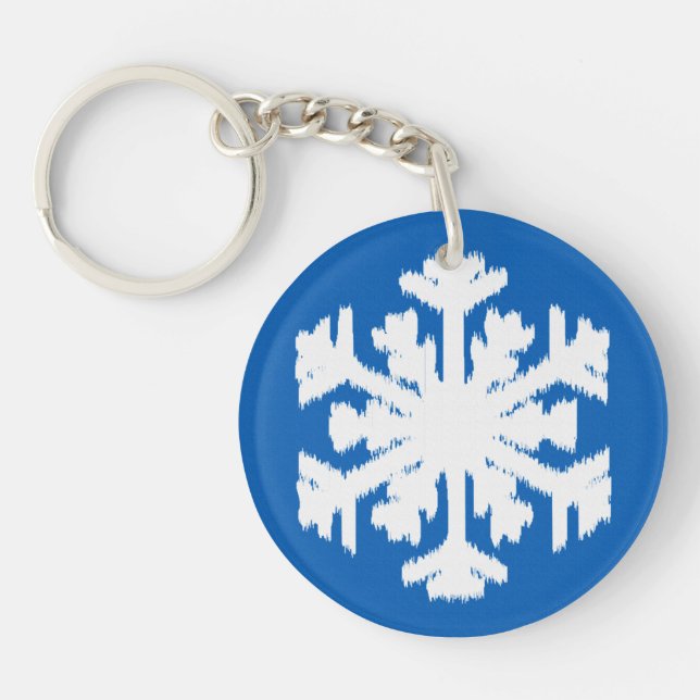Ikat Snowflake - Koboltblått och vitt (Framsidan)