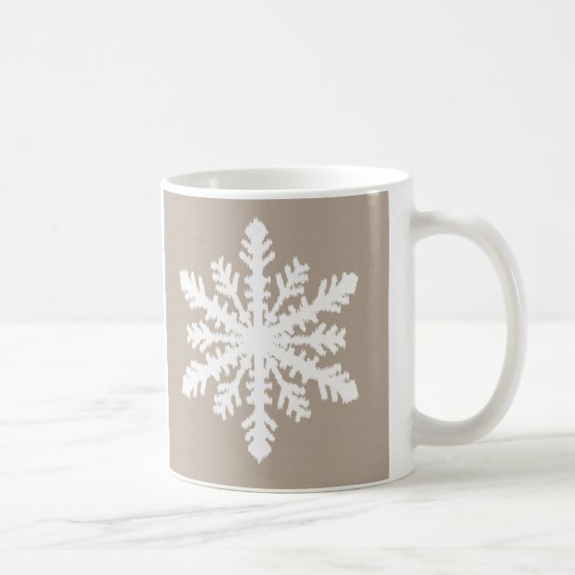 Ikat Snowflake - Taupe tan and white Kaffemugg (Höger)