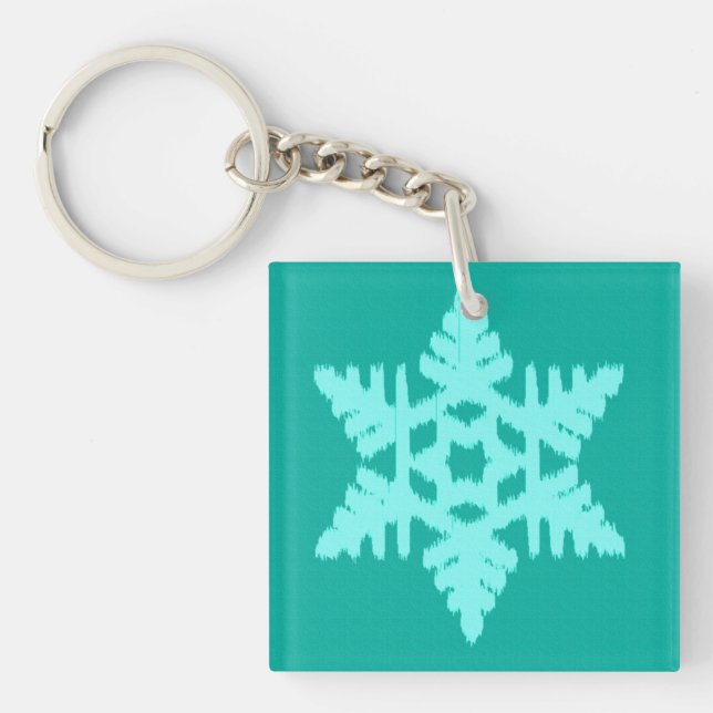 Ikat Snowflake - Turquise och aqua (Framsidan)