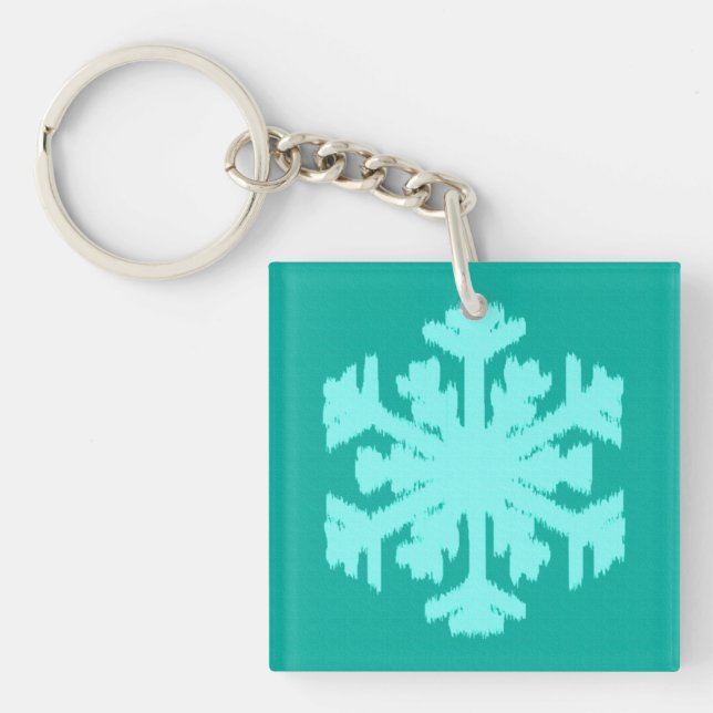 Ikat Snowflake - Turquise och aqua (Framsidan)