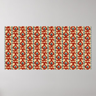 Ikat sömless mönster poster