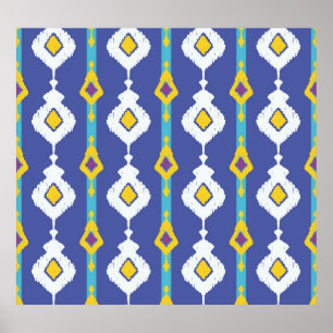 Ikat, sömlös etnisk mönster. poster
