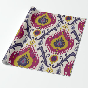 Ikat Sömlös mönster-bakgrund Traditionell patte Presentpapper