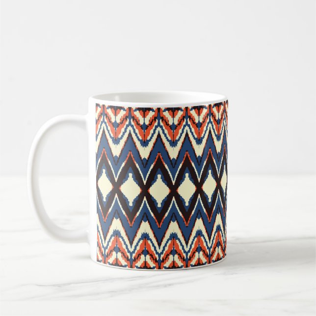 Ikat Sömlös mönster. slips-shibori-format med  Kaffemugg (Vänster)