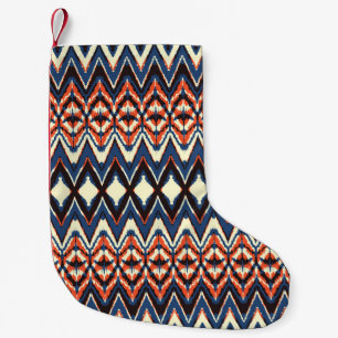 Ikat Sömlös mönster. slips-shibori-format med Liten Julstrumpa