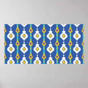 Ikat sömlöst mönster poster