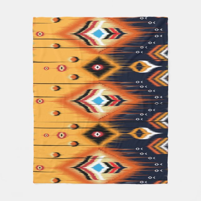 Ikat, stametnisk Aztec mönster. Fleecefilt (Framsidan)