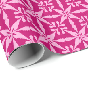 Ikat Star Mönster - Fuchsia Rosa Presentpapper