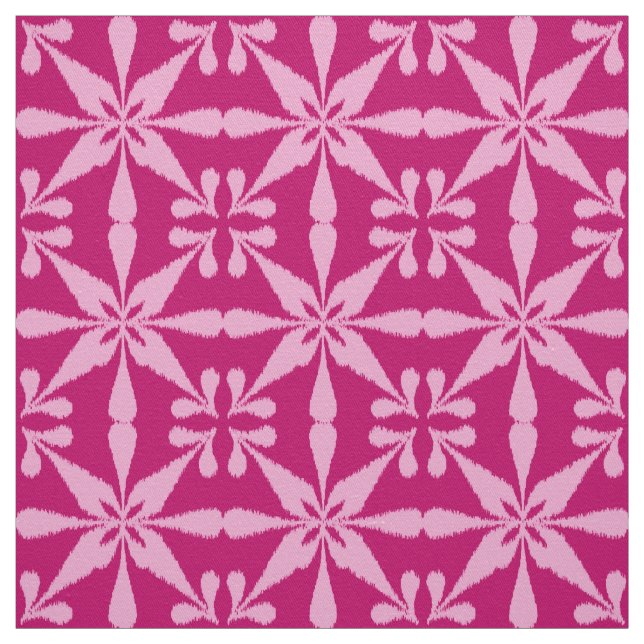 Ikat Star Mönster - Fuchsia Rosa Tyg (Provkarta)