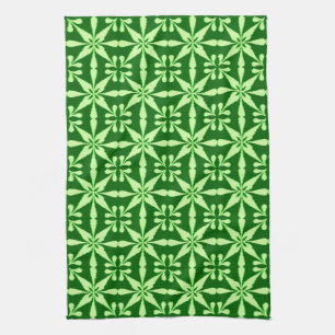 Ikat Star Mönster, Lime och Mörk grönt Kökshandduk