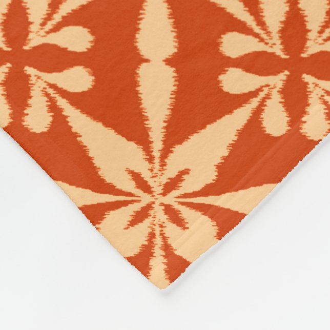 Ikat Star Mönster - Mandarin Orange Fleecefilt (Hörn)